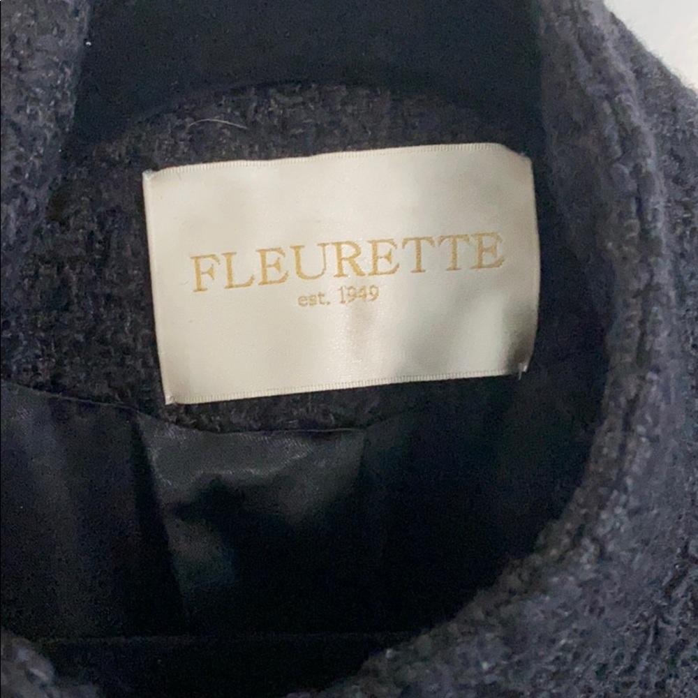 Fleurette Black Boiled Wool Blend Jacket - image 2
